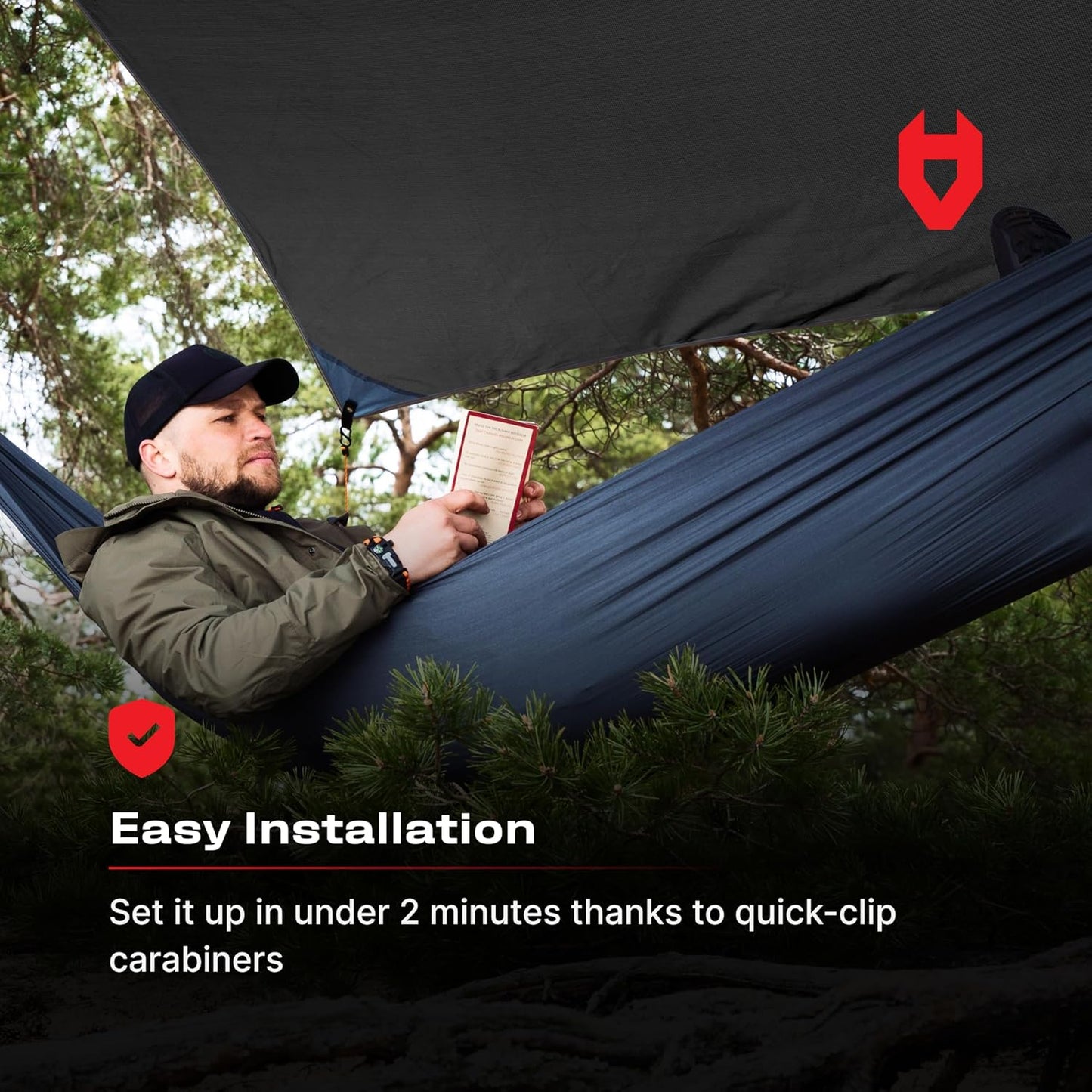Rain Fly12x10 Lightweight Survival Camping Tarp; 100% Waterproof; Makes a Great Backpacking Tarp or Hammock Shelter; Comes in Multiple Colors, Survival Bracelet Included; Grey