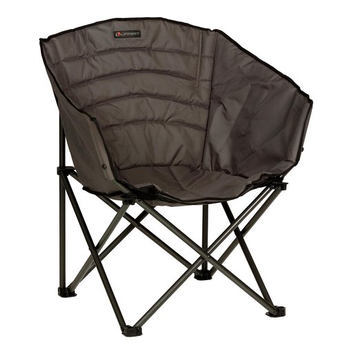 Lippert Campfire Barrel Chair - Dark Grey, Comfortable Barrel Shape, High-Loft Cushioning, Foldable, Powder Coated Steel, Lightweight, Durable Polyester or Oxford Outdoor Fabrics, 2022114800