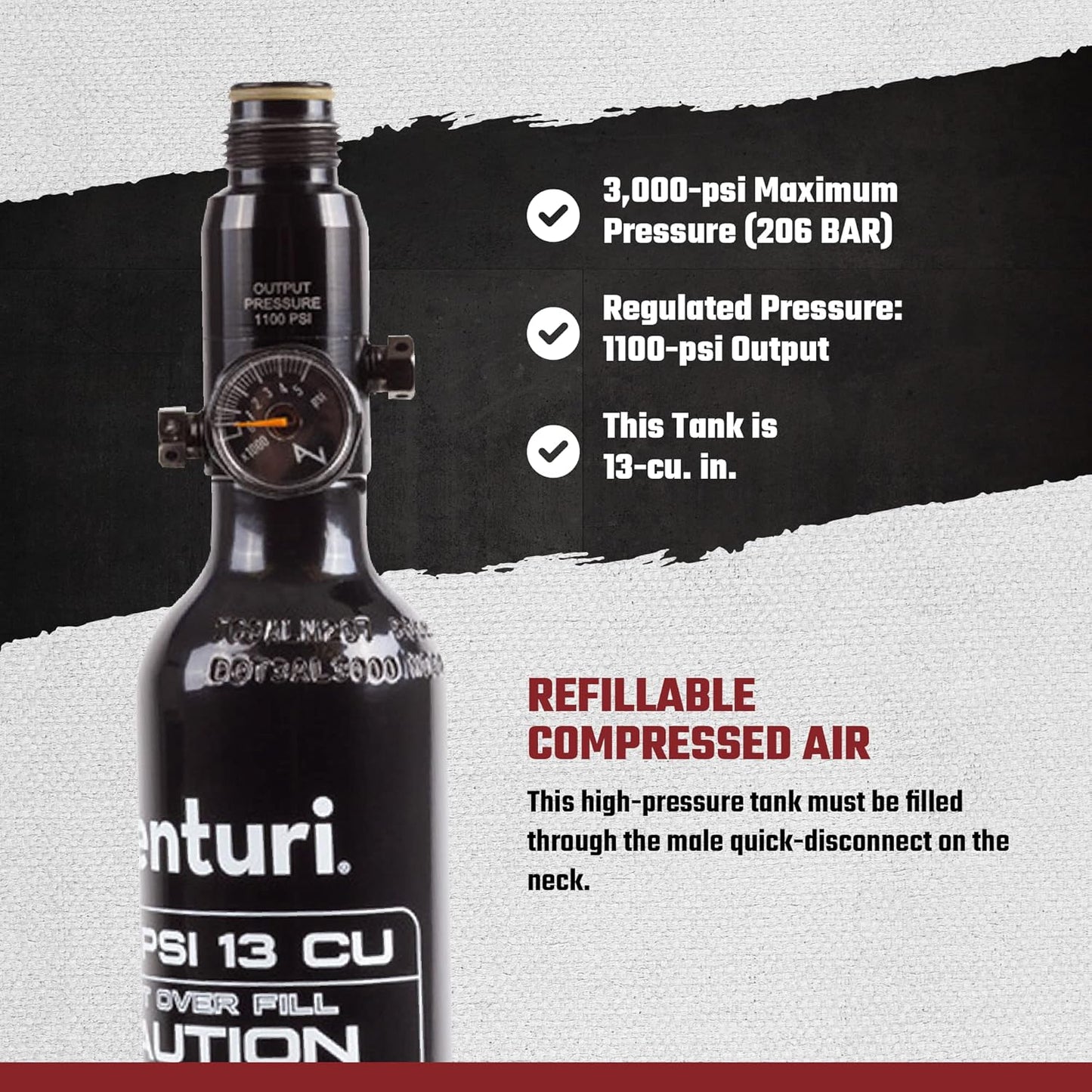 Air Venturi AV 3000PSI 13ci Tank & Valve 1100psi Set