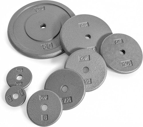 CAP Barbell Cast Iron Standard 1-Inch Weight Plates, Gray, Single, 5 Pound