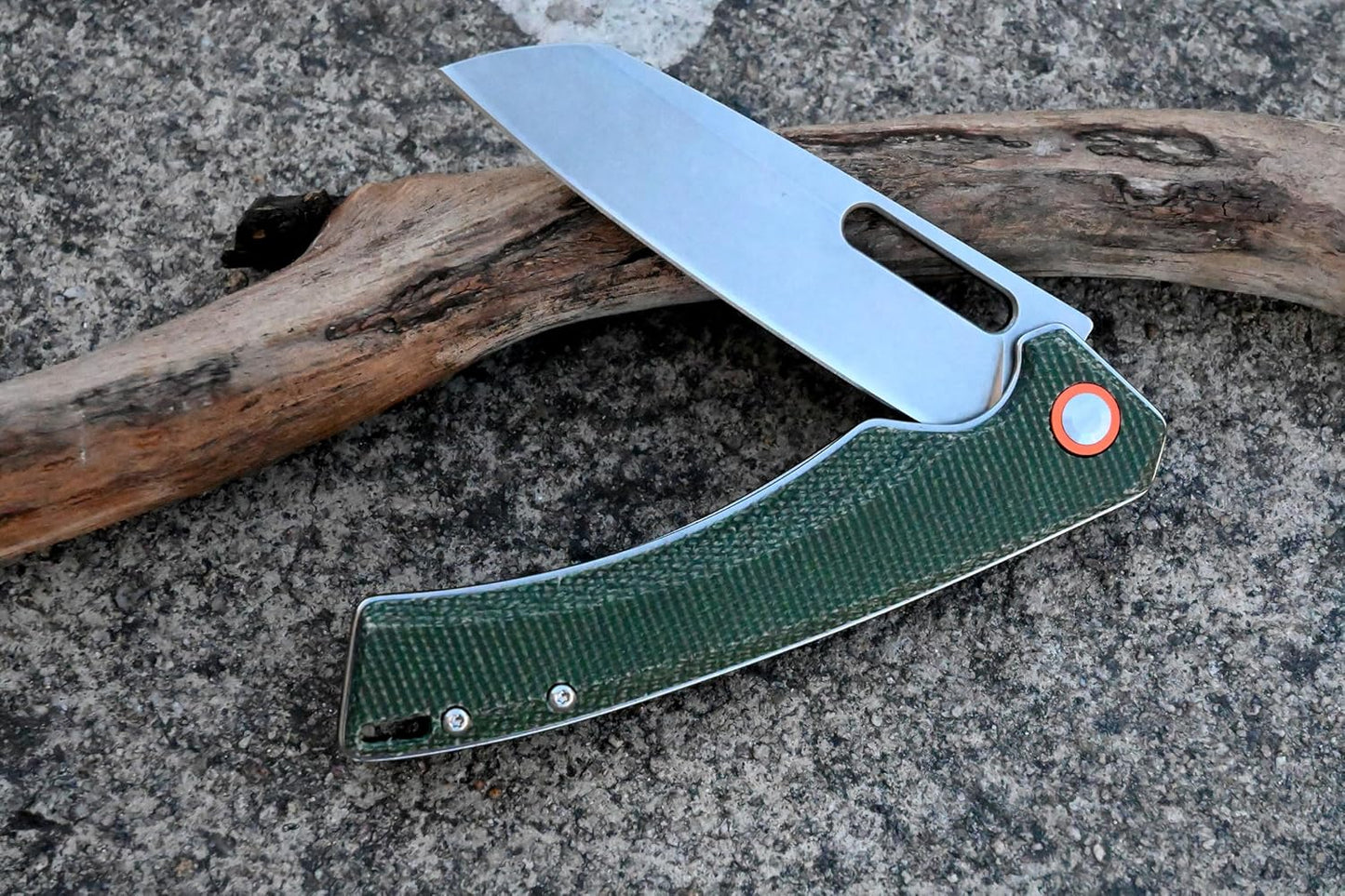 YAK & YETI Green Micarta Handle Folding Knife- Everyday Carry Knife for Men and Women - Indoor or Outdoor-Camping and Hunting knife-D2 steel Blade knives