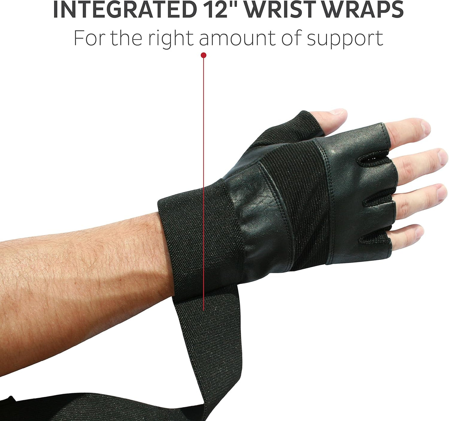 Weight Lifting Gloves with 12" Wrist Wraps – Durable Workout Gloves for Men & Women, Cross Training & Powerlifting