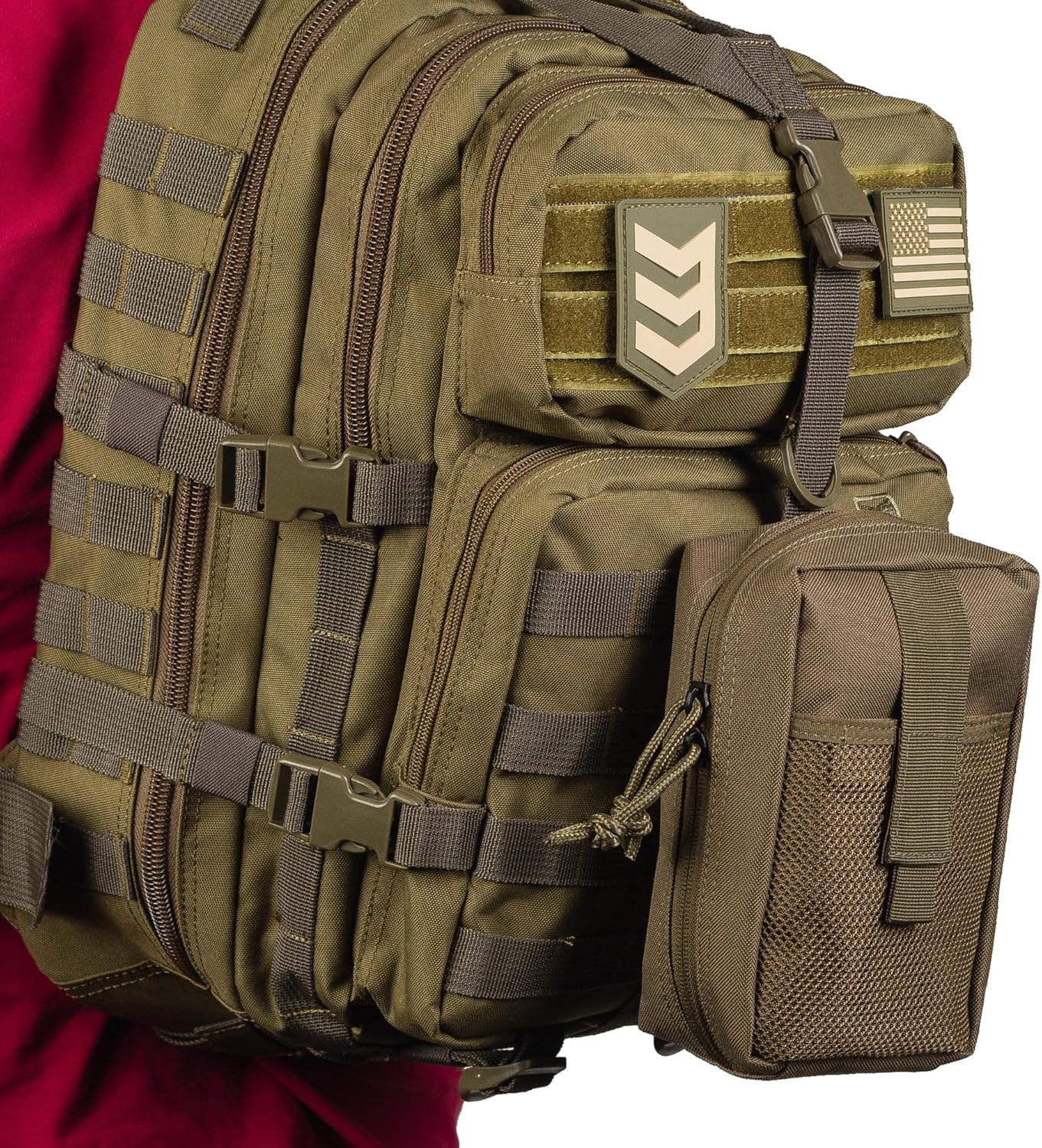 3VGEAR Large MOLLE Medic Pouch - Waterproof with Clamshell Opening, Elastic Loops for Medical Supplies, Hook and Loop Strips, Rugged 600D Polyester