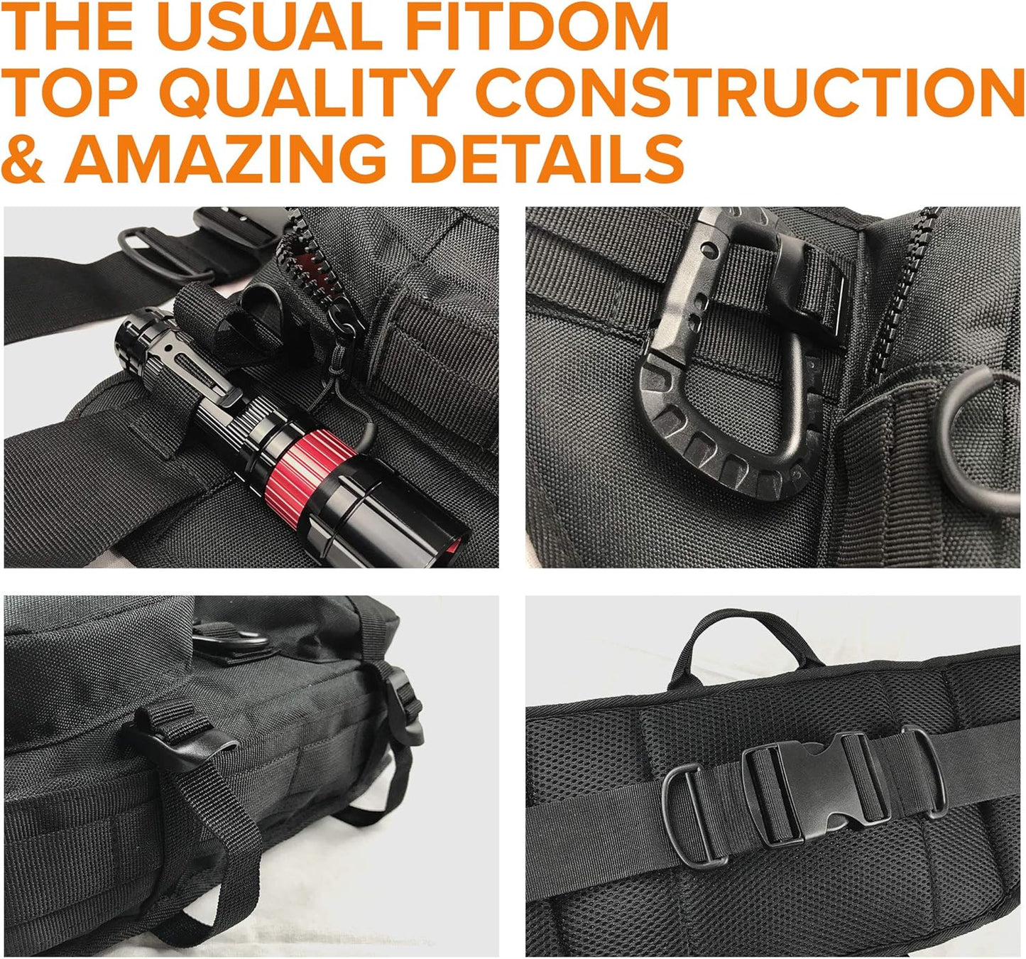 Fitdom Tactical Inspired Large Fanny Pack For Men. Perfect Techwear Accessories EDC Bag For Men. Multi-Functional Waist Pack