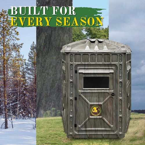 Outta Site Thicket 5-Sided Hunting Blind – 2-3 Persons Hard-Sided Ground Blind for Deer, Turkey Hunting – Oak