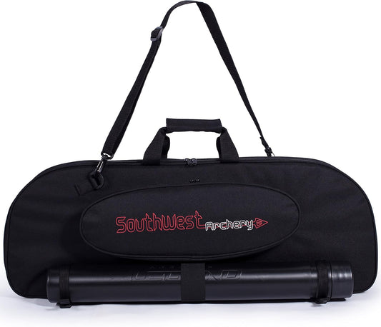 Southwest Archery Universal Takedown Recurve Bow Case | Fully padded foam case includes adjustable Arrow Tube and Large Outside Pocket for Accessories - Perfect for travel