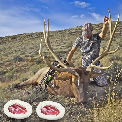 Maniaacer 4 Pack Elk Game Hunting Bags Hunting Meat Bags with Reflective Strip 48inch Breathable Rolled Heavy Duty Quarter Bag for Elk Caribou Moose Antelope Deer