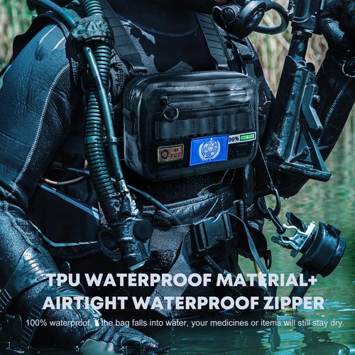 WILD HEART Sports Chest Bag for Men Women Comepletely Waterproof Tactical Chest Pack Multifunction Motorcycle bag for Outdoor Activities