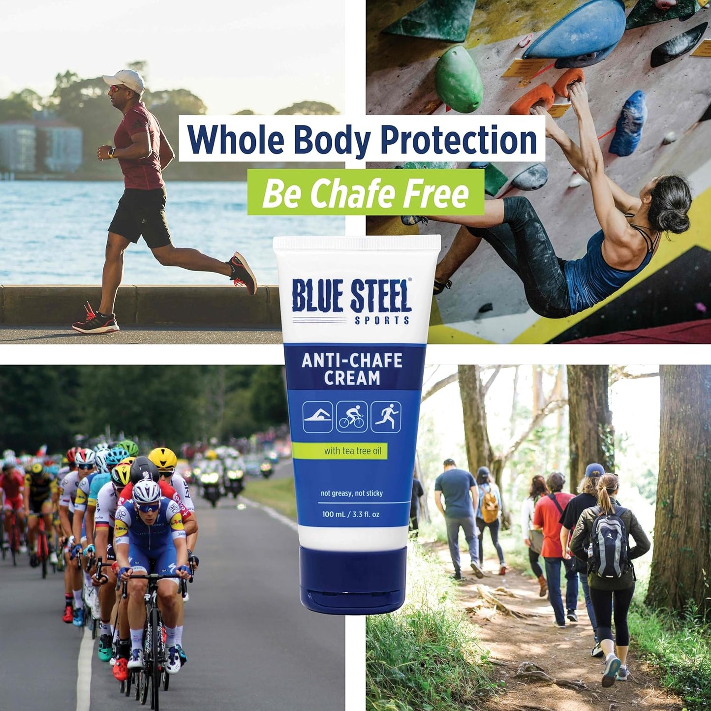 Anti Chafe Cream 100ml – Long-Lasting Protection for Running, Cycling & Sports | Sweat & Water Resistant | Non-Greasy, Non-Staining | For Sensitive Skin, Men & Women