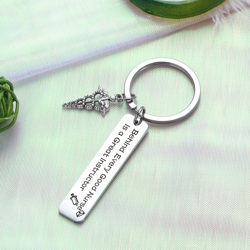 ZQEOU Nursing Keychain Nurse Preceptor Professor Teacher Gift Nursing Instructor Gifts Nurses Day Gift RN Gifts