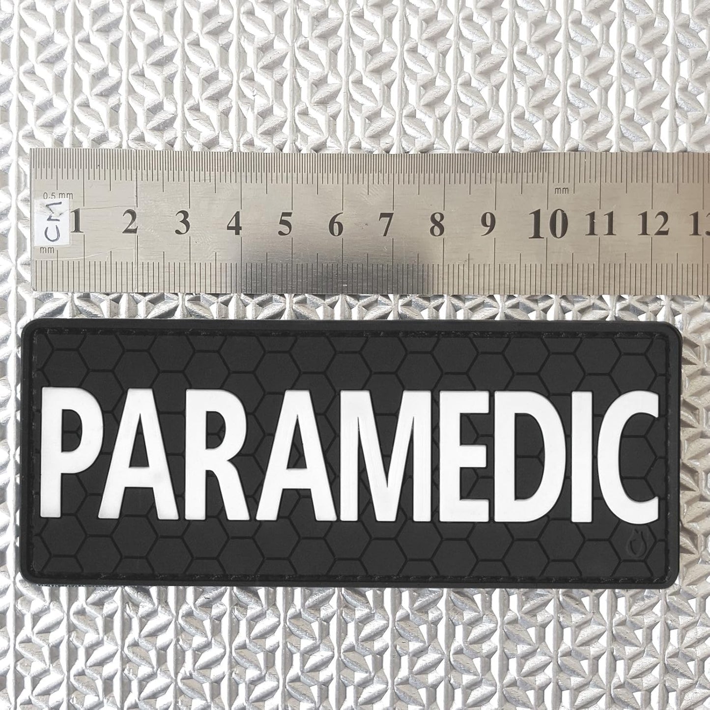 Paramedic Patch PVC EMS Patch [Black and White] Compatible with Velcro Medical Patches for Plate Carrier Patches Medical Patch Tactical Medic Patch Medic Patches EMS Patches EMT Patch