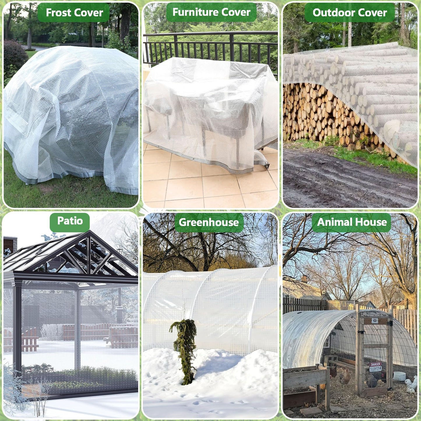 Abrotain White Tarp Waterproof 18mil tarps Multipurpose Protective Cover UV Resistance Greenhouse Tarp Canopy Tent Yard Furniture Garden Bed Outdoor Activities