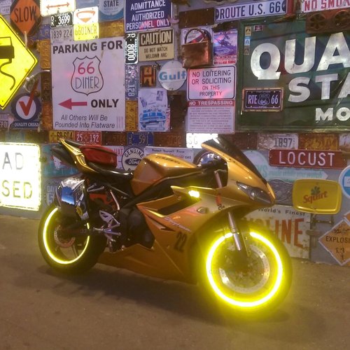 customTAYLOR33 (All Vehicles Yellow/Gold High Intensity Grade Reflective Copyrighted Safety Rim Tapes (Must Select Your Rim Size), 17" (Rim Size for Most SportsBikes)