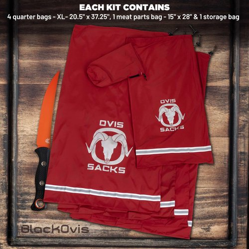 BlackOvis Ovis Sacks Ultralight Pro Reusable Game Bags, BLACK0105-ELK