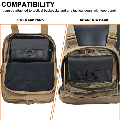Tactical Bag Insert Pouch, tactifans Modular Admin Pouch Mesh Windowed Backpack Organizer Insert Flap Closure Hook and Loop Organizer Backpack Accessories