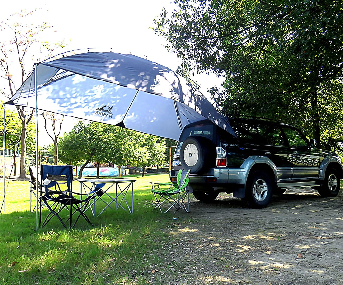 Portable Camping Tent for Truck Bed & SUV - Tear-Resistant Awning Canopy with Sandbags