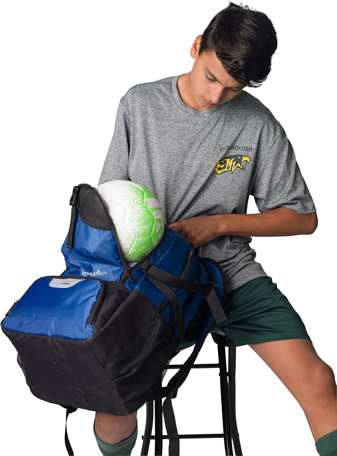 Athletico National Soccer Bag - Backpack for Soccer, Basketball & Football Includes Separate Cleat and Ball Holder