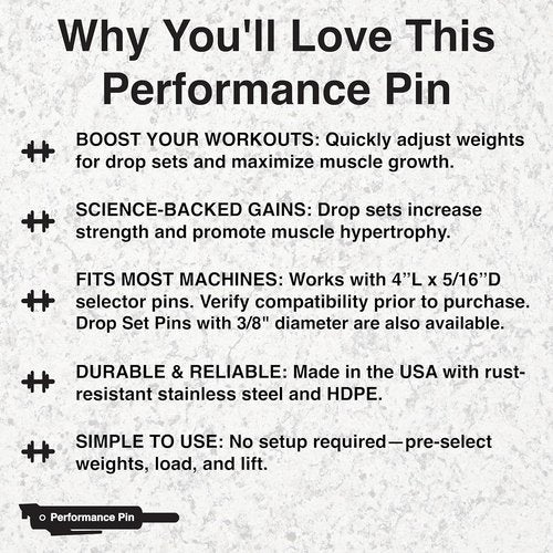 Drop Set Pins for Gym Weight Stacks | Instant Weight Transition | Made in USA | 5/16" Pin
