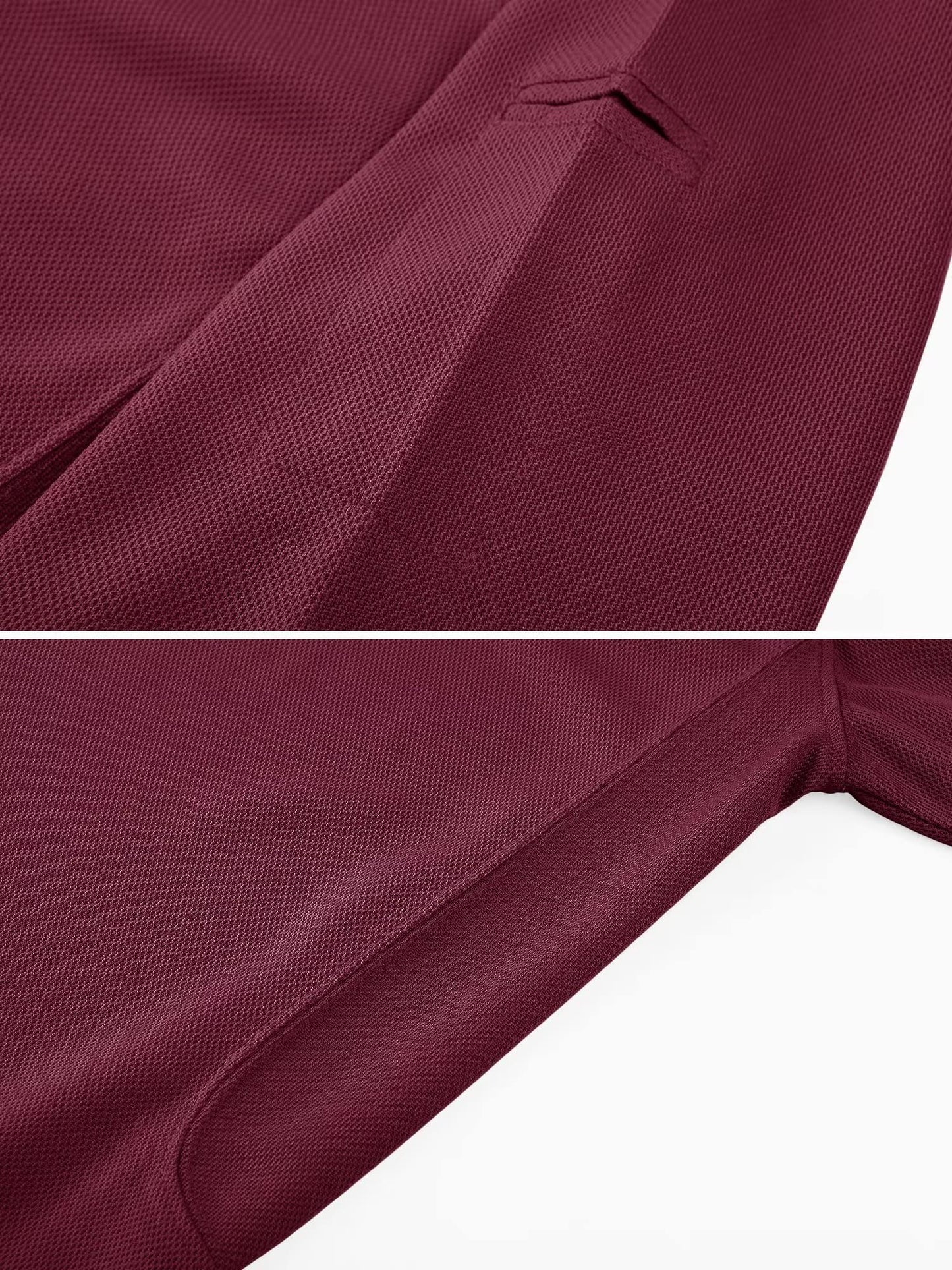 MAGCOMSEN Polo Shirts for Men Golf Shirts Quick Dry Collared Short-Sleeve Work Polo Performance Shirt Wine Red L