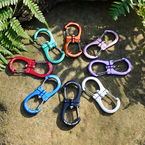 FresKaro 1kN Swivel Carabiner Clip, Heavy Duty Double-Ended Wire gate Carbineers, Small Non Locking Carabiners for Keys, Keychain, Hiking, Camping, Golf Bag, Water Bottle, Backpacking, Black, 5pcs