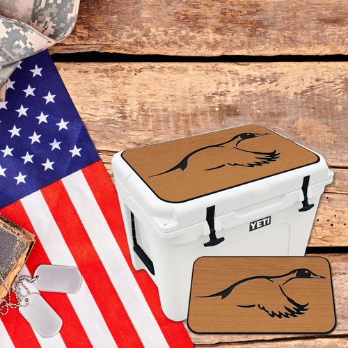 USATuff SeaDek EVA Mat Cooler Pad fits YETI 35 Tundra | Peel & Stick Application | Non Slip Comfort Accessories - Duck Solo Hunting Outdoorsman (Mocha-Black)