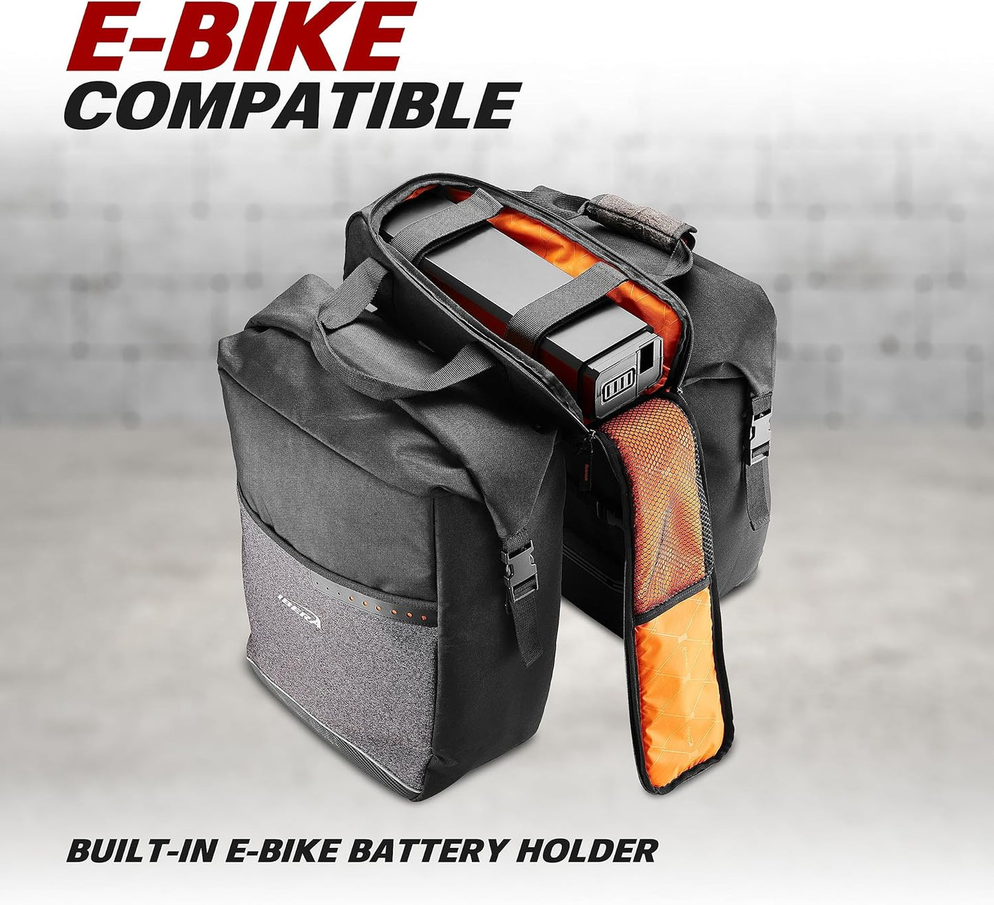 Ibera 2 in 1 PakRak Commuter Bicycle Trunk Bag with Expandable Panniers, Clip On Quick Release Design and Detachable Shoulder Strap