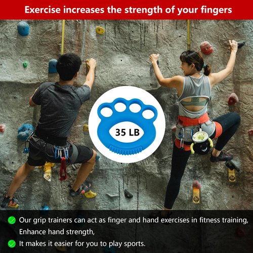 YeulYuuri Finger Exerciser, Hand Grip Strengthener,Grip Strength Trainer，(Blue-35 LB)