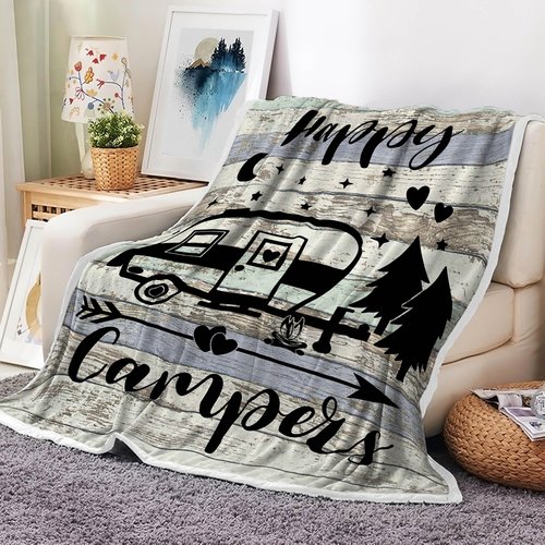 Bcsewcg Travel Throw Blanket,Outdoor Throw Blanket, Camping Blanket for Women Men Kids Adults, Blankets Gift for Camping Lovers, Camping Decor for Bedding RV Campsite Hiking, 60X80