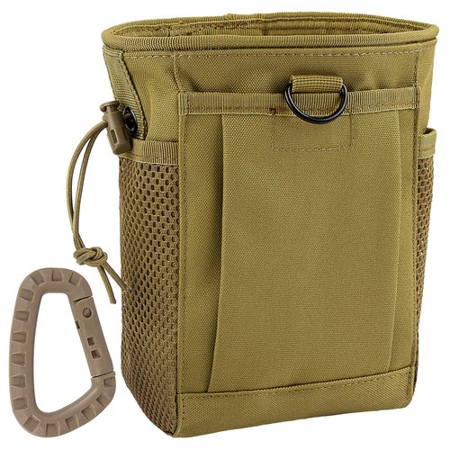bvya Tactical Molle Drawstring Dump Pouch Magazine Ammo Pouch Utility Hip Belt Waist Bag with D-Ring for Outdoor Supplies