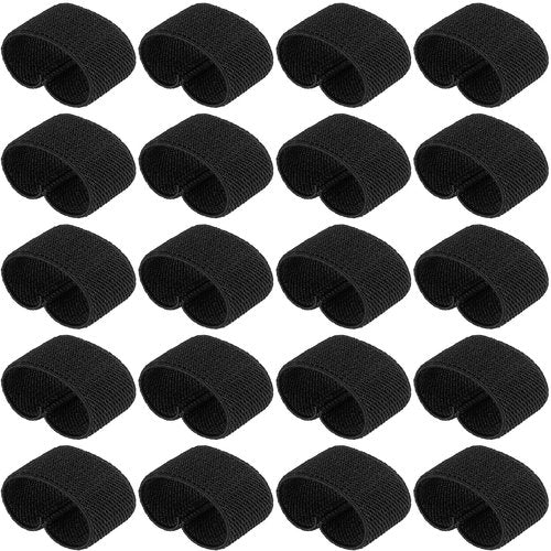 HINZIC 20Pcs Elastic Belt Strap Keepers Black Organizers Web Belt Loops Stays Backpack Strap Holders Heavy Duty Retainer Band for 1.38-1.57" Wide Belts/Straps