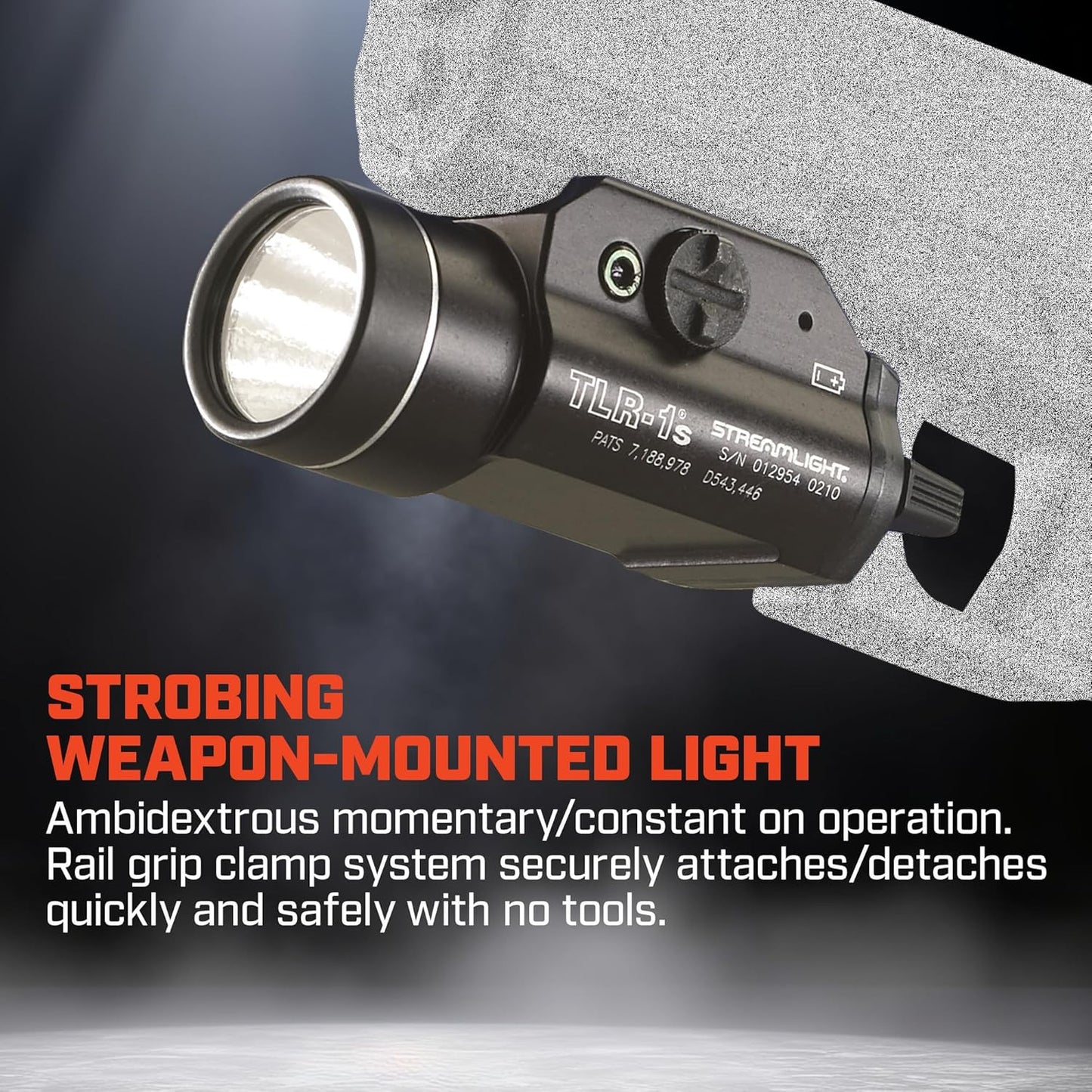 Streamlight 69264 TLR-1 HL 1000-Lumen 20000 Candela Rail-Mounted Tactical Weapon Light with Earless Screw and Specific Compatibility Rail Locating Keys, Black