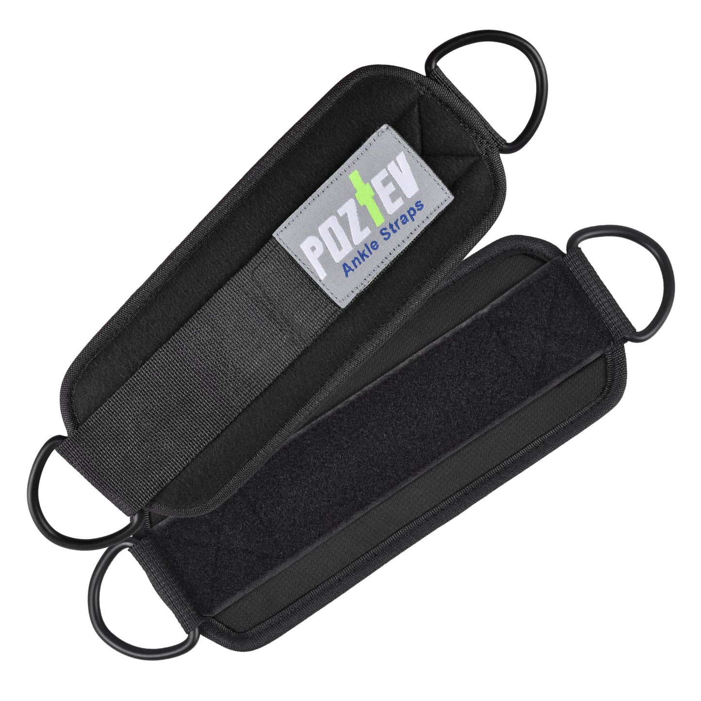 Ankle Straps for Cable Machine (PAIR) – Adjustable Padded Cuff Leg Straps Attachment, Ideal for Glute Workouts Leg Training Kickbacks Hip Abductors Booty Building & Lower Body Fitness (Black)