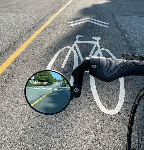 Hafny NEW Bar End E-Bike Mirror, Large Bicycle Mirrors for Electric Bike, HD Automotive Grade Glass Bicycle Mirror, Safe Blast-Resistance Cycling Mirror (HF-M958S-FR08) (Anti-glare Blue Glass)