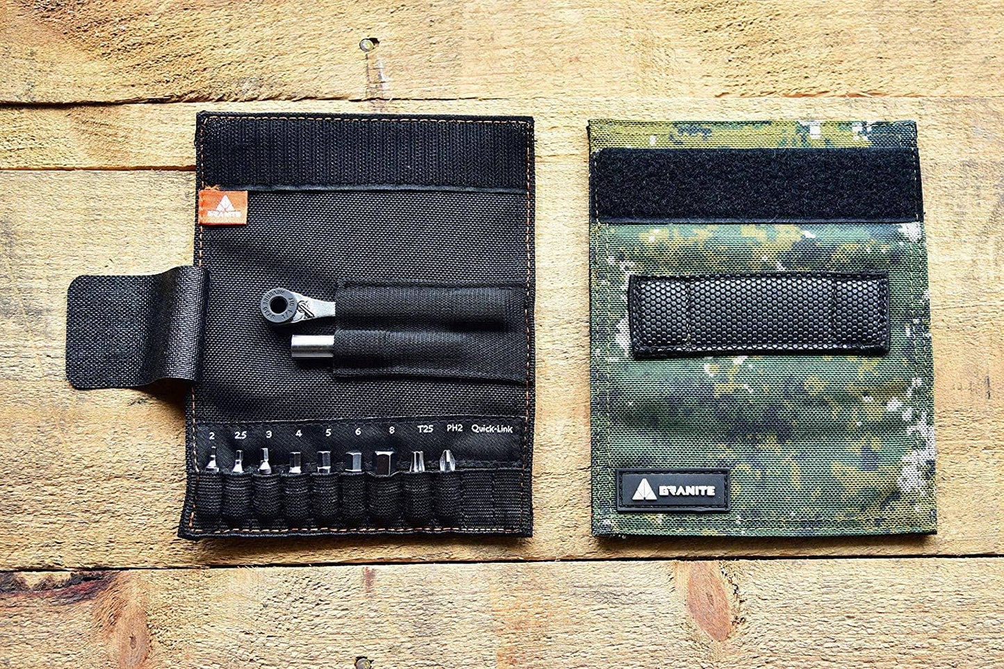 Granite Rocknroll Mini Ratchet Bike Tool Kit, Bike Multitool Kit with 9 Tool Bits and Extension Rod, Portable Bicycle Tool Kit for Mountain Bike, Road Bike and Gravel Bike (Green Camo)