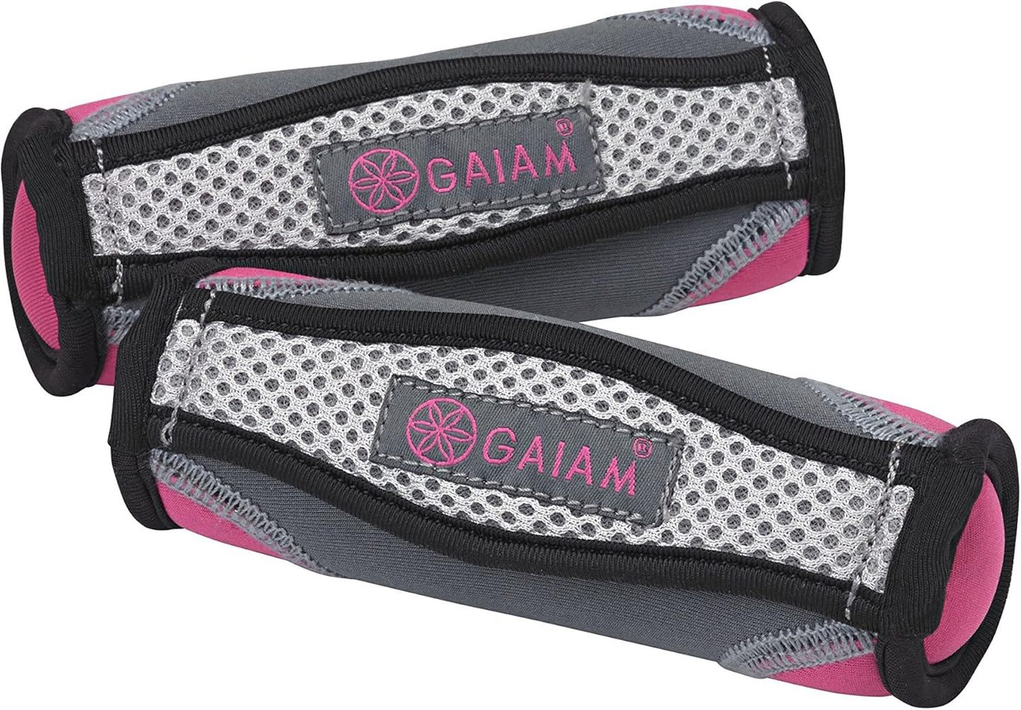 Gaiam Hand Weights for Women & Men Soft Dumbbell Walking Hand Weight Sets with Hand Strap