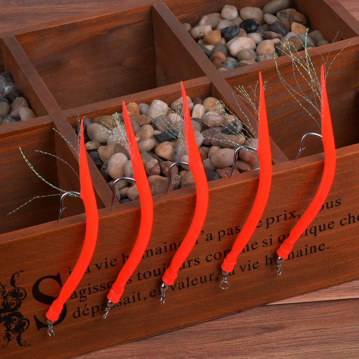 AGOOL Classic Striped Bass Tube Lures Cod Rig Tube Teaser with Stainless Steel J Hook for Offshore Trolling Striper Bass Cod Big Game Fishing Green/Red