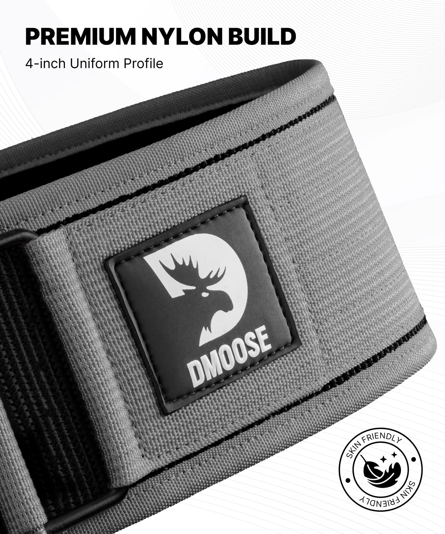 DMoose Auto Locking Weight Training Belt, Provides Lumbar Support & Stability, 4" Nylon Squat Belts for Men with Adjustable Buckle, Gym Belt for Women Weight Lifting