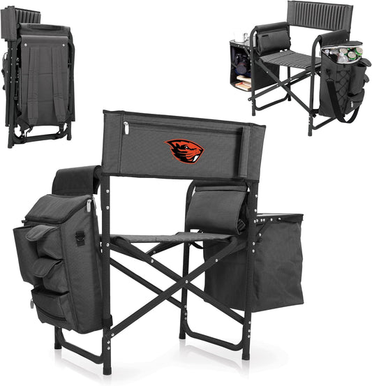 PICNIC TIME NCAA Oregon State Beavers Fusion Camping Chair with Side Table and Soft Cooler - Beach Chair for Adults - Lawn Chair