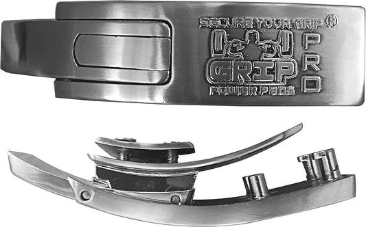 Replacement Lever Buckle for 13MM Thick Powerlifting Lever Belts by Grip Power Pads Weightlifting Belt in Chrome Colors with Embossed LOGO