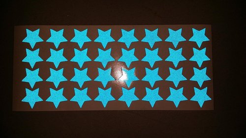 LiteMark Reflective White 1 Inch Stars Sticker Decals for Helmets, Bicycles, Strollers, Wheelchairs and More - Pack of 36
