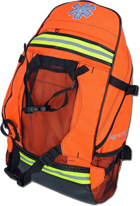 Lightning X Products EMS Special Events First Aid EMT First Responder Trauma Backpack BLS Bag - Fluorescent Orange