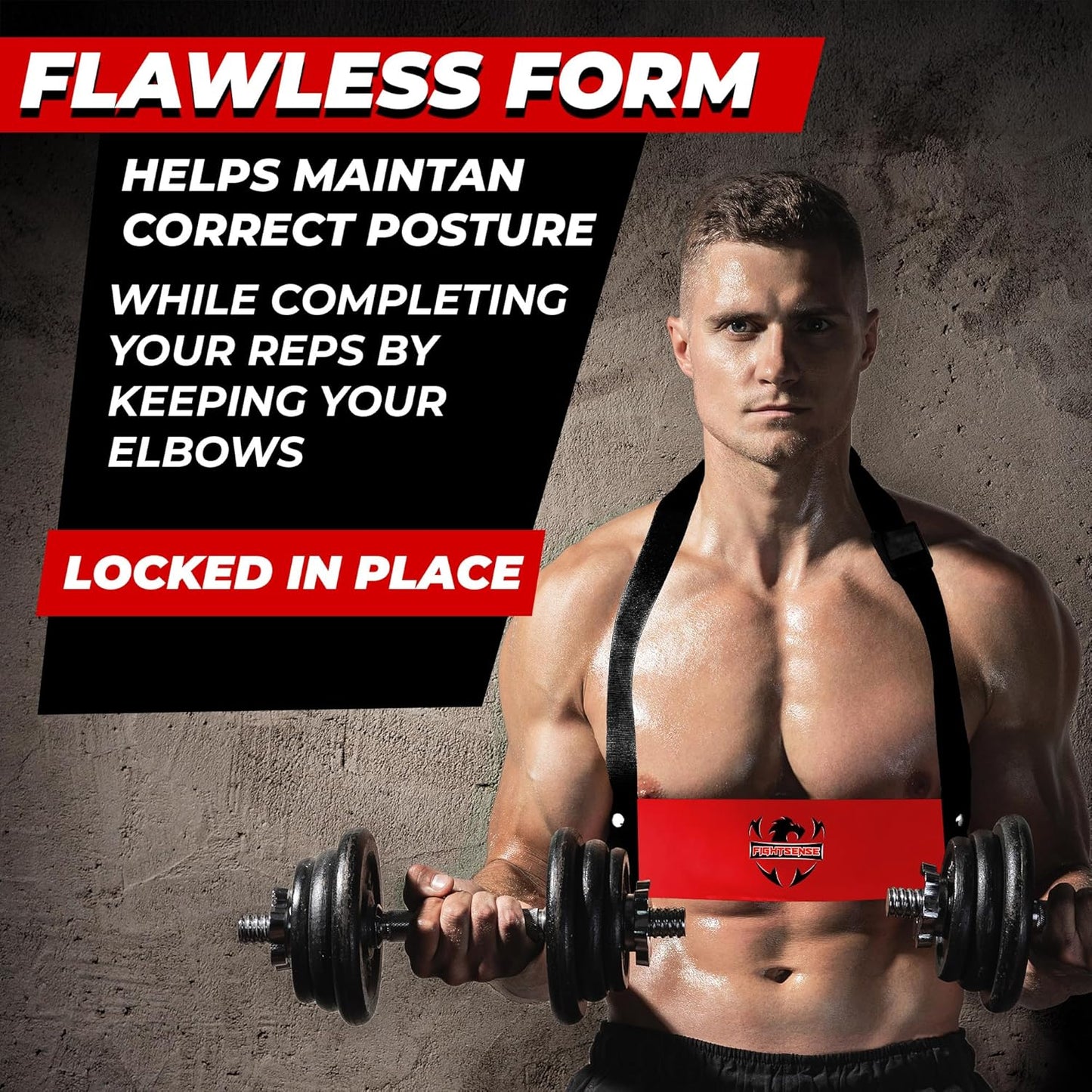 FIGHTSENSE Arm Blaster Biceps Curl Triceps Muscle Isolator Bomber Fitness Gym Workout Training Support