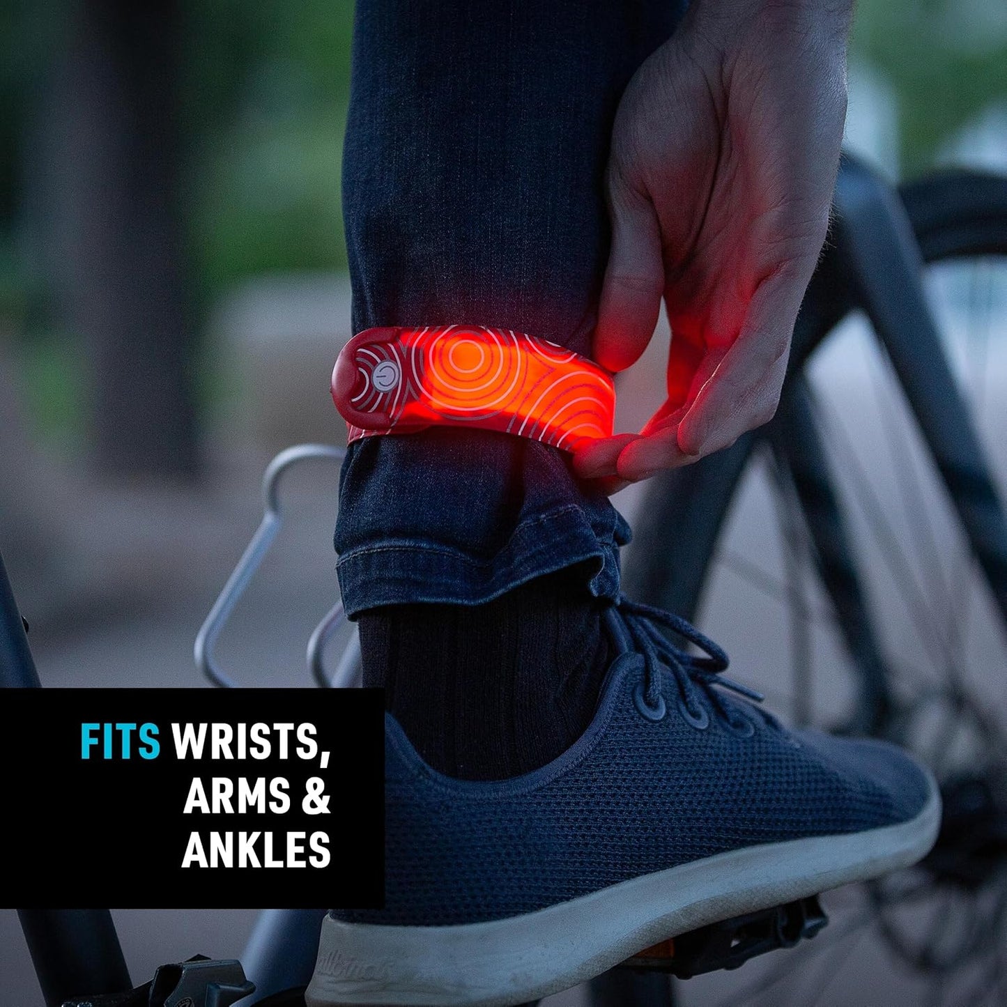 Nite Ize SlapLit Rechargeable LED Slap Wrap - Light-Up Slap Band for Wrists or Ankles - Wristband with LED Light for Nighttime Visibility - Running, Biking, Hiking & More - Red with Red LED