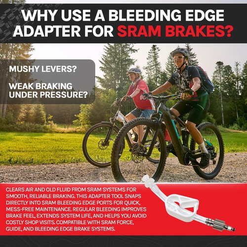 BleedZone Bleeding Edge Adapter Tool for SRAM Brake Bleed Kit, Bike Hydraulic Brake Bleed Kit, Bike Bleeder Caliper Fitting, Bicycle Maintenance, Bleeding Adapter, SRAM DOT 5.1 Brake Fluid Compatible