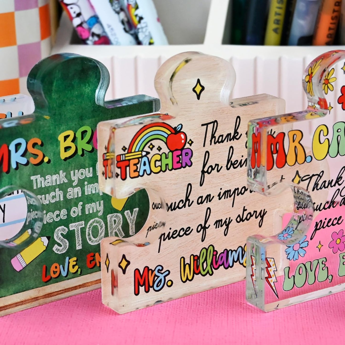 Personalized Teacher Appreciation Paperweight Gift – Custom Acrylic Desk Paperweight 4x3.75 Inch – Thank You Gift from Students for End of Year, Retirement, Christmas or Teacher’s Day
