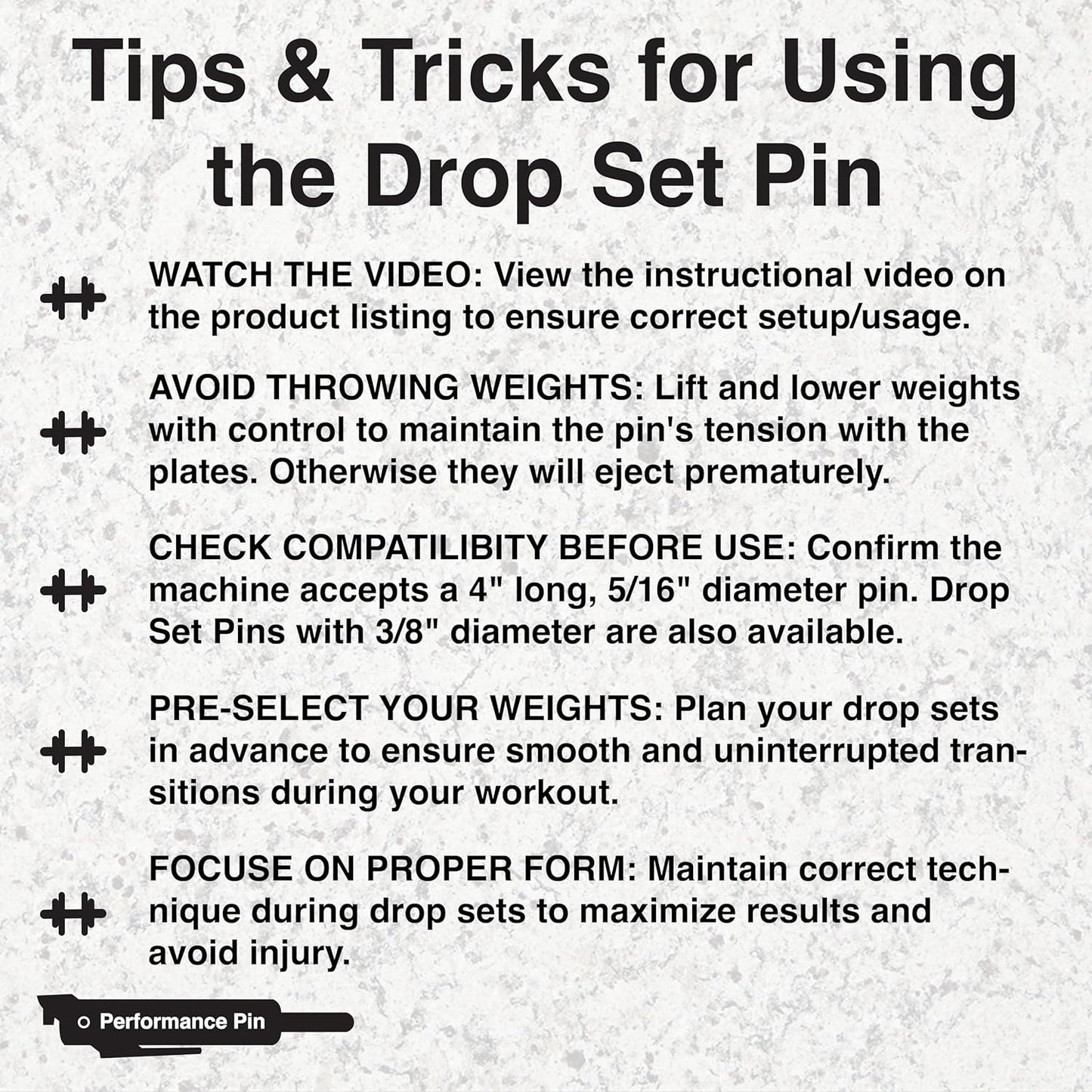 The Original Drop Set Pins for Gym | One More Rep with Weight Stack Pins | Instant Transition to Lower Weights for More Reps | Proudly Made in America | 5/16" Pin