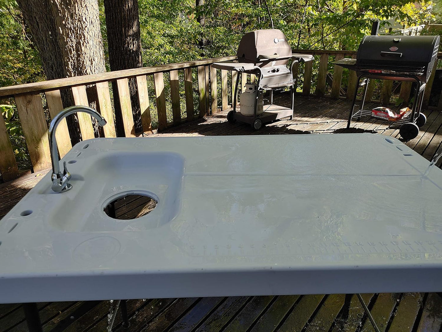 Old Cedar Outfitters Fish and Game Cleaning Table with Sink and Folding Legs