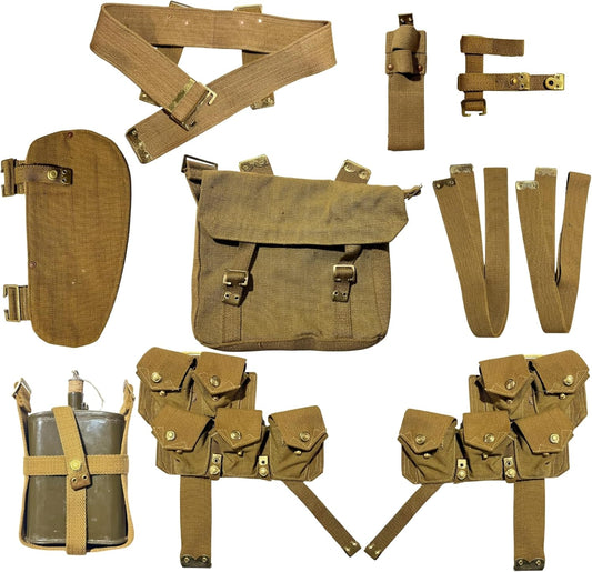 warreplica WWI British P08 Webbing Set (Full Set) Reproduction, Durable and Authentic Design for Collectors, reenactors, and Display use.