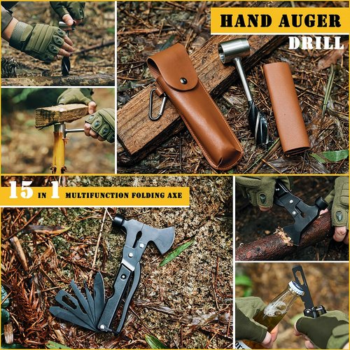 Survival First Aid Kit,99PCS Professional Survival Gear Large Hiking Backpack with Emergency Equipment Outdoor Adventure Accessories,Gift for Men Father - (Camo-Brown)