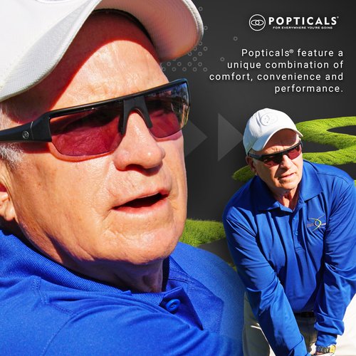 POPTICALS NYDEF Golf Foldable Sunglasses for Your Golfing Accessories (Violet)